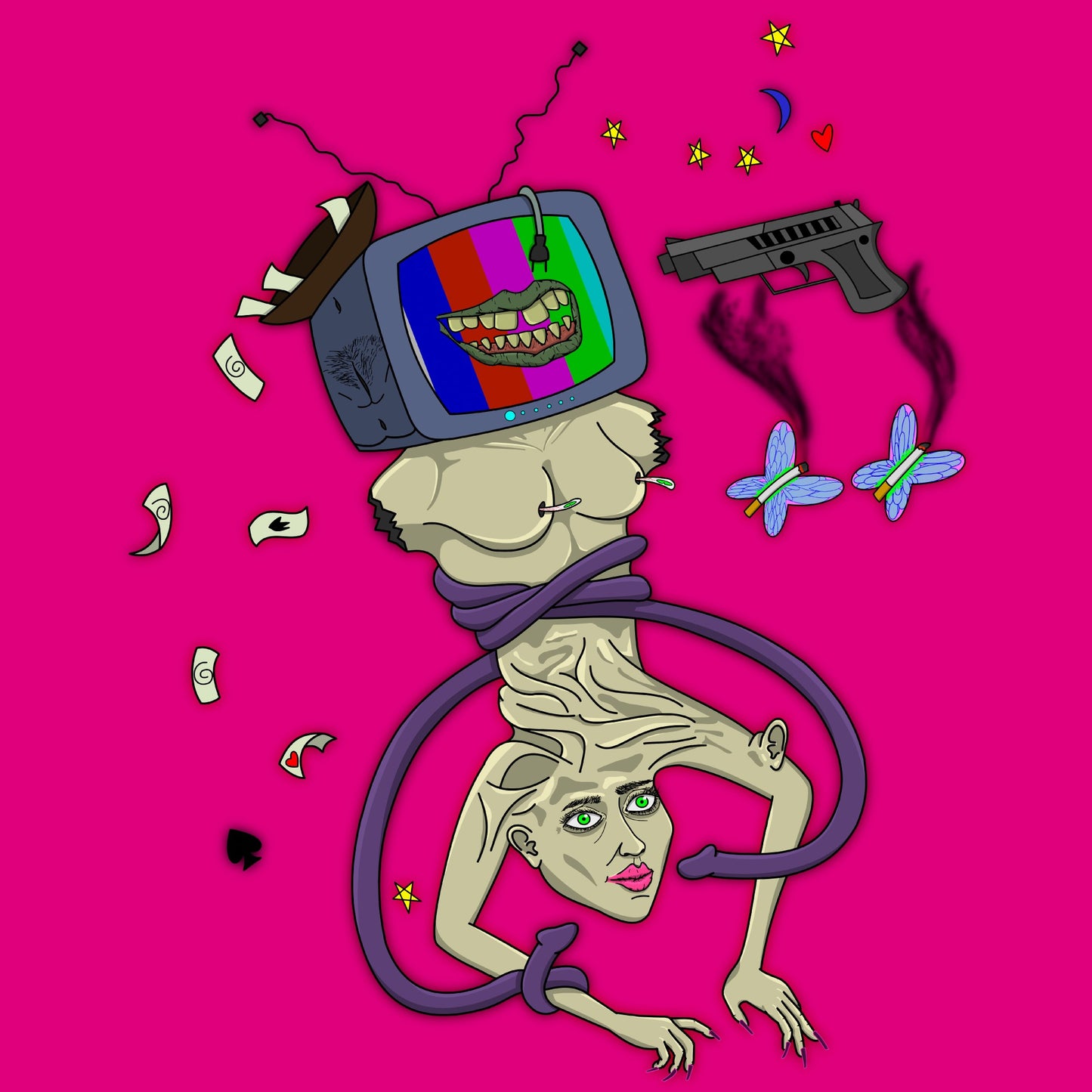 TV Head | Surrealist Art T-Shirt